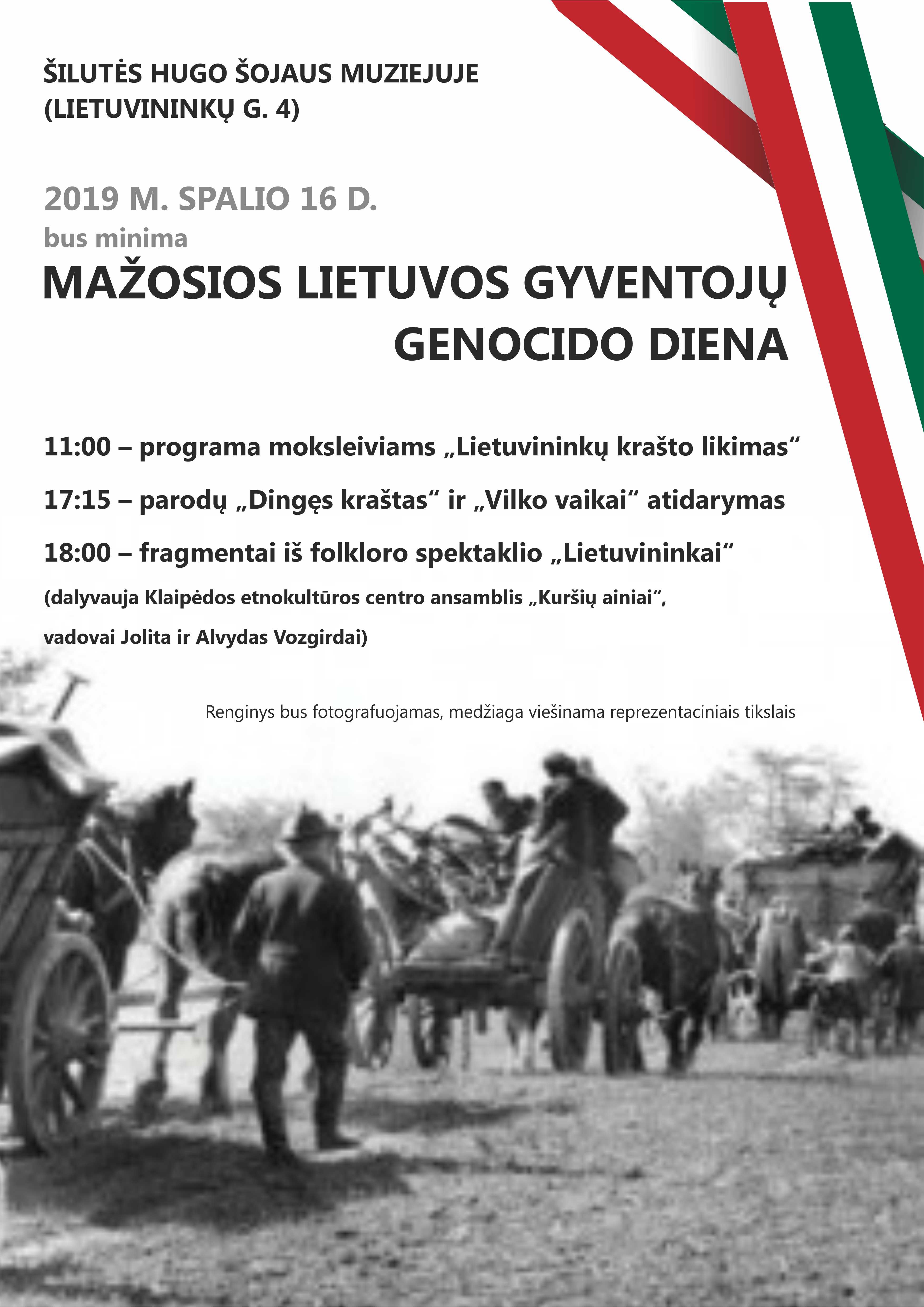 2019 m. spalio 16 d. bus minima Mažosios Lietuvos gyventojų genocido diena