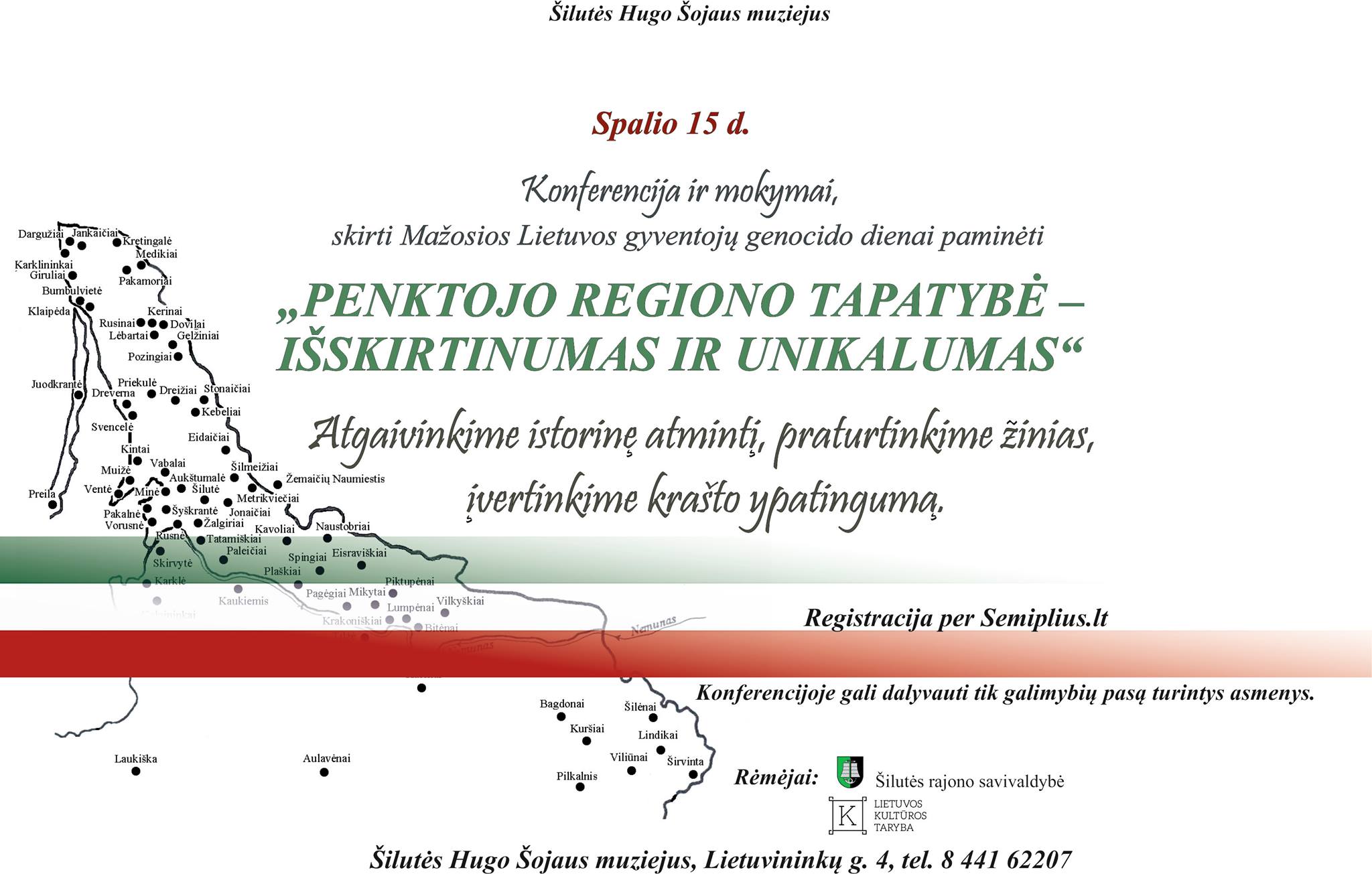 Registracija į konferenciją ir mokymus „Penktojo regiono tapatybė – išskirtinumas ir unikalumas“