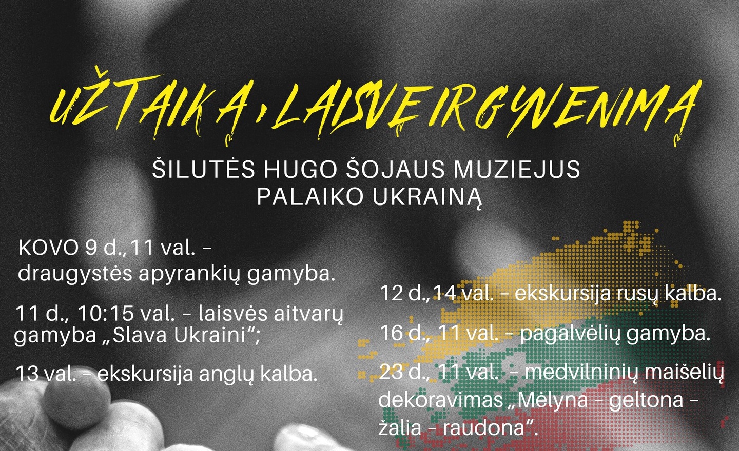 Ukrainos piliečiai kviečiami nemokamai apsilankyti muziejaus ekspozicijuose ir dalyvauti kūrybinėse dirbtuvėse