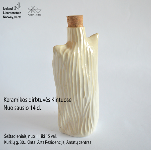 Dalinamės Šilutės Hugo Šojaus muziejaus partnerių Kintai Arts rezidencijos informacija apie nemokamų keramikos dirbtuvių ciklą