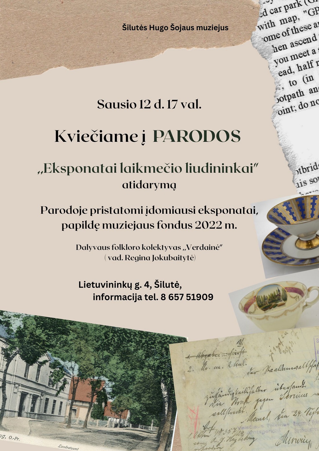 Tęsiame kasmetinę tradiciją – sausio 12 d. 17 val. susitikime parodos ,,Eksponatai laikmečio liudininkai“ atidaryme!