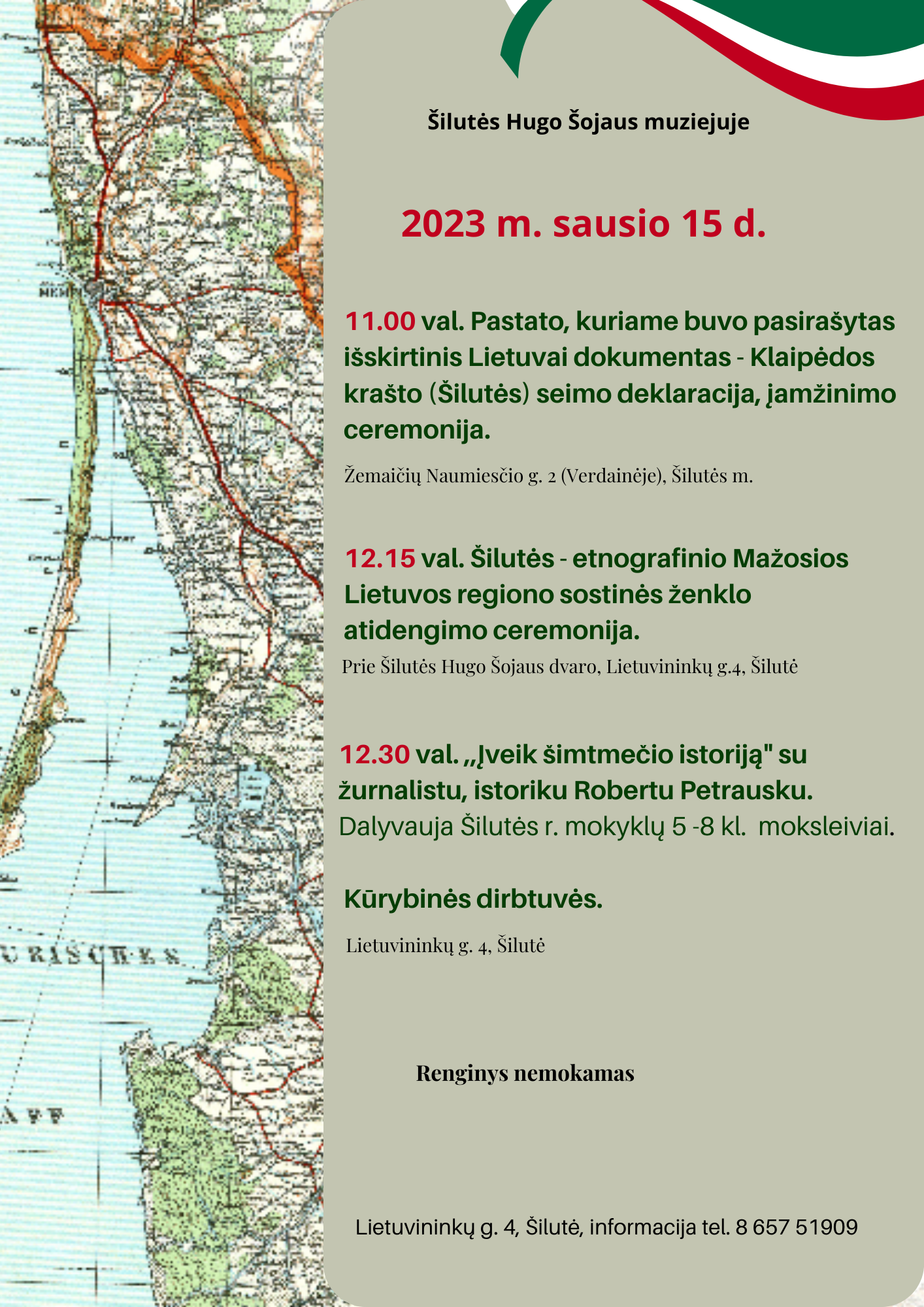 Kviečiame į Klaipėdos krašto prijungimo šimtmečio minėjimo renginius