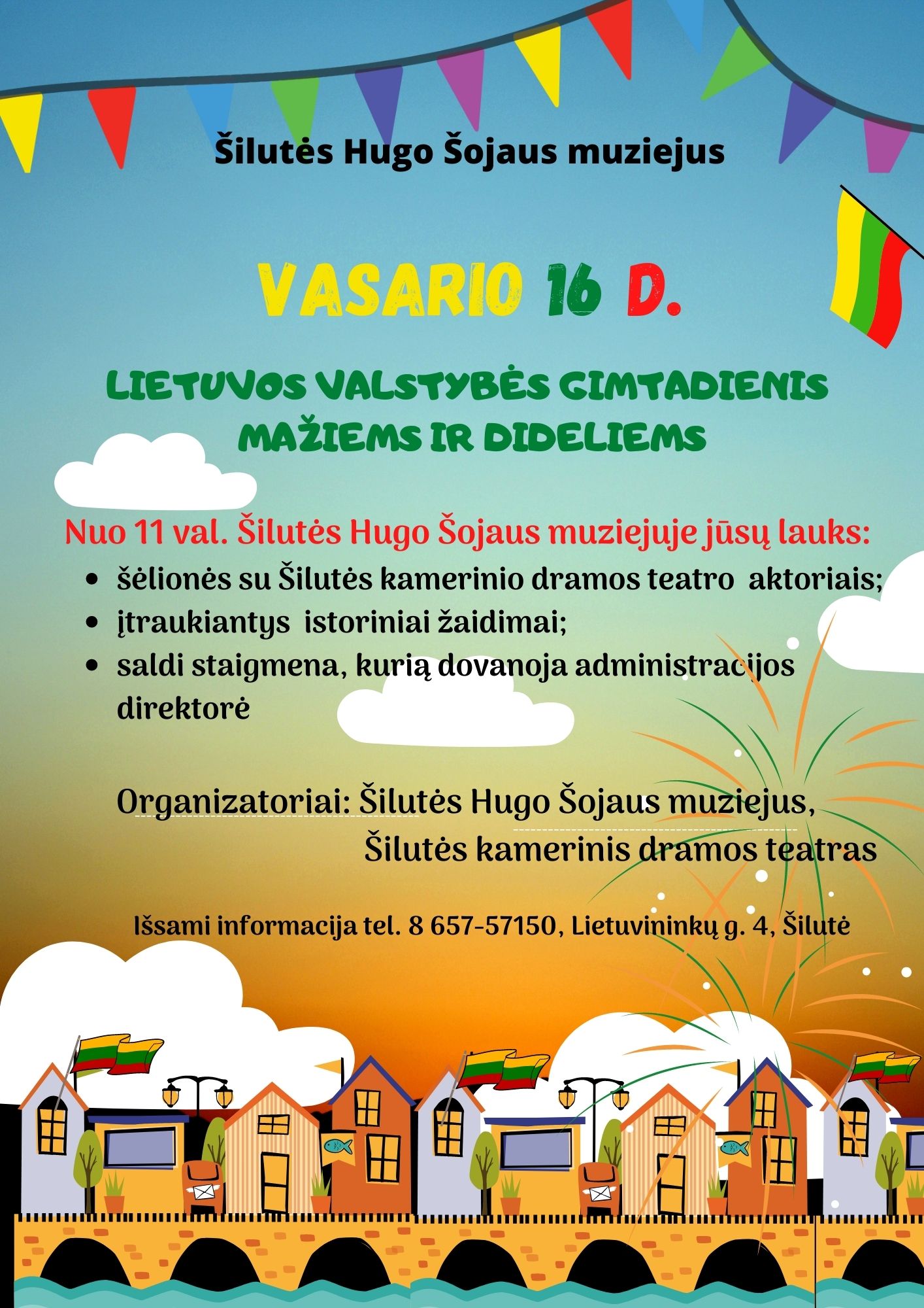 Vasario 16 d. kviečiame švęsti Lietuvos valstybės gimtadienį kartu!