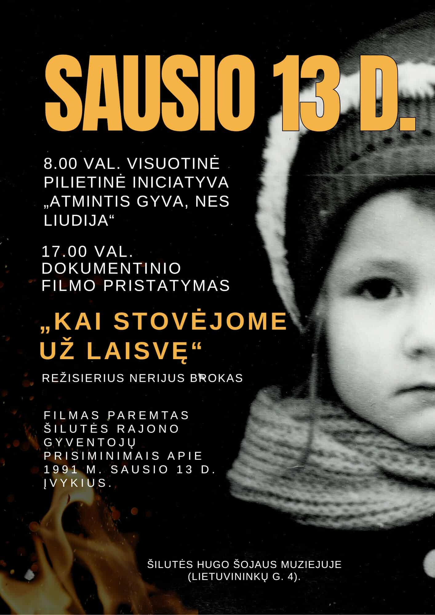ŠILUTĖS MUZIEJUS KVIEČIA PAMINĖTI SAUSIO 13-ĄJĄ