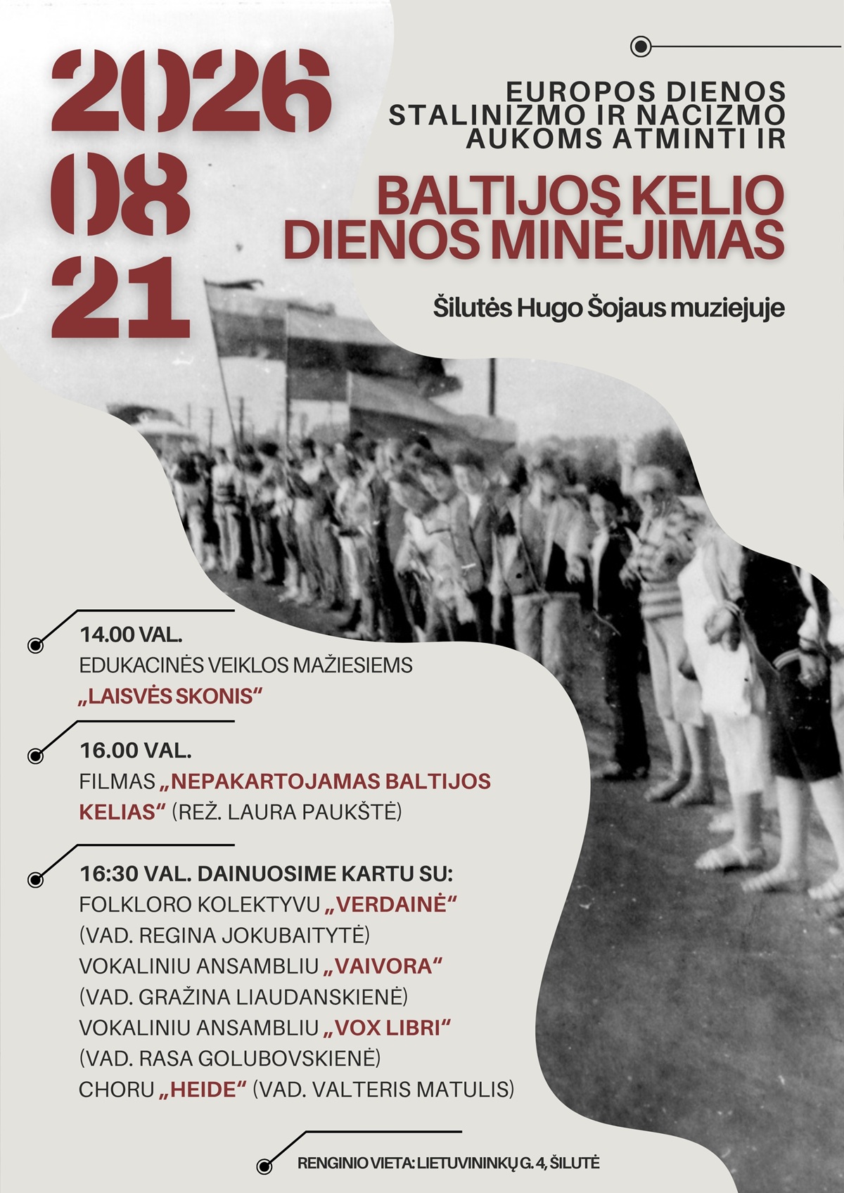 Baltijos kelio dienos minėjimas Šilutės Hugo Šojaus muziejuje